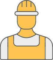 Worker Icon In Yellow And Gray Color. vector