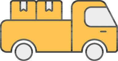 Delivery Truck Icon In Yellow And Gray Color. vector