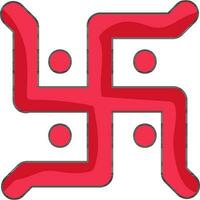 Red Swastika Symbol Or Icon On White Background. vector