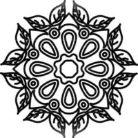 Linear Style Mandala Pattern Icon In Flat Style. vector