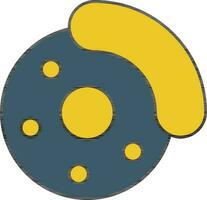 Disc Brake Icon In Blue And Yellow Color. vector