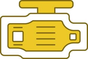 Engine Icon In Yellow And White Color. vector