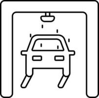 Car Wash Icon In Black Line Art. vector