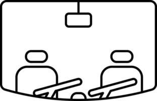 Windshield Wiper Icon In Black Line Art. vector