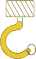 Crane Hook Icon In Yellow And White Color. vector