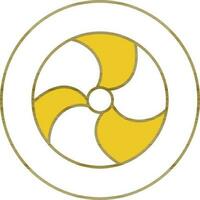 Alloy Wheel Icon In Yellow And White Color. vector