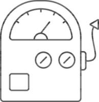 Multimeter Icon In Thin Line Art. vector