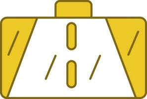 Back Mirror Icon In Yellow And White Color. vector