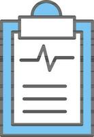 Blue And White Heart Report Flat Icon. vector