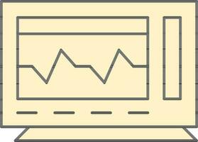 Ecg Machine Yellow And Black Icon In Flat Style. vector