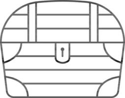 Closed Treasure Box Flat In Linear Style. vector