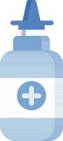 Medicine Bottle Icon In Blue And White Color. vector