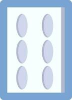 Medical Pill Strip Icon In Blue And White Color. vector