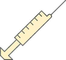 Yellow And Black Syringe Flat Icon Or Symbol. vector