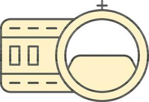 CT Scanner Icon In Yellow And Black Color. vector