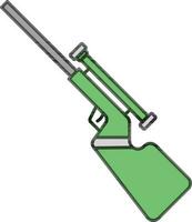 Sniper Rifle Icon In Green And Gray Color. vector