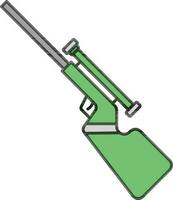 Sniper Rifle Icon In Green And Gray Color. vector