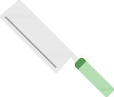 Cleaver Icon In Green And Gray Color. vector