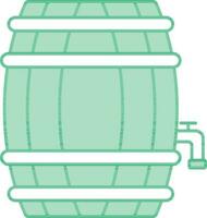 Green And White Beer Barrel Icon In Flat Style. vector