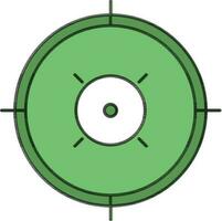 Target Board Icon In Green And White Color. vector