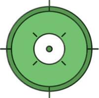 Target Board Icon In Green And White Color. vector