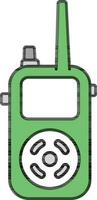 walkie película sonora icono en verde y blanco color vector