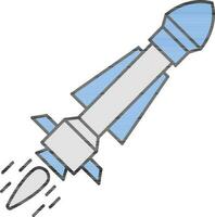 Illustration of Missile or Rocket Icon in Flat Style. vector