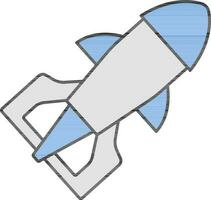 Illustration of Missile or Rocket Icon in Flat Style. vector