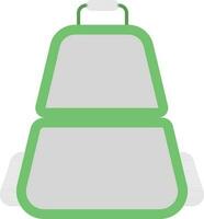 Backpack Icon In Green And Gray Color. vector