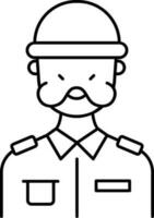 Soldier Icon In Black Outline. vector