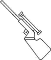 Sniper Rifle Icon In Thin Line Art. vector