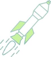 Isolated Missile Icon in Green And White Color Flat Style. vector