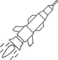 Illustration of Missile Icon in Flat Style. vector