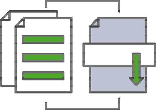 File Convert Pdf Colorful Icon In Flat Style. vector