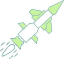 ilustración de misil o cohete icono en plano estilo. vector