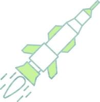 Illustration of Missile Icon in Flat Style. vector