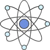 Atomic Structure Icon in Black And Blue Color. vector