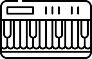 Piano Or Midi Keyboard Icon In Black Outline. vector