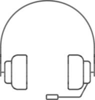 Headphone Icon In Black Outline. vector