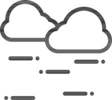 Illustration of Clouds Icon in Line Art. vector