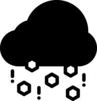 vector ilustración de negro nube con granizo en plano estilo.