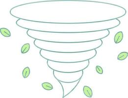 Green And White Color Tornado Hurricane Icon. vector