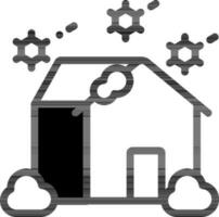 Illustration of Home With Snowfall Icon in Flat Style. vector