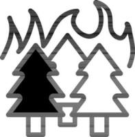 Illustration Of Wildfire Icon in Black And White Color. vector