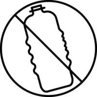 Stop Using Plastic Bottle Icon In Stroke Style. vector