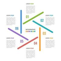 Infographic 6 options. Planning, Workflow, or process diagram. Vector illustration.