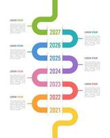 Vertical Timeline 7th Anniversary Infographic Design Template. Business templates for presentations. Vector illustration.