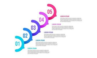 Infographic semicircle 5 steps or options. Vector illustration.