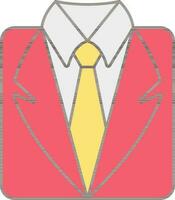 Flat Style Party Suit Red And Yellow Icon. vector