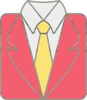 Flat Style Party Suit Red And Yellow Icon. vector